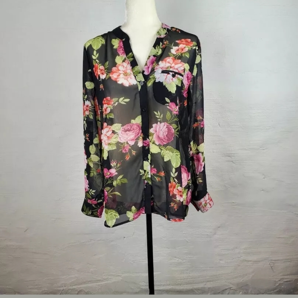Kut from the Kloth  jasmine floral print top med